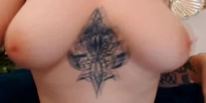 Tattooed Girl Wildly Plays Her Cunt