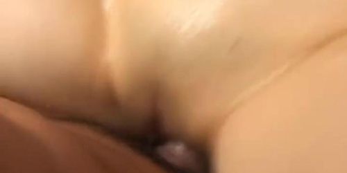 Shaved pussy asian girl swallowing cum