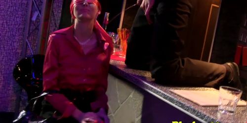 PISSING IN ACTION - Pissed on glamour eurobabe fucked in bar