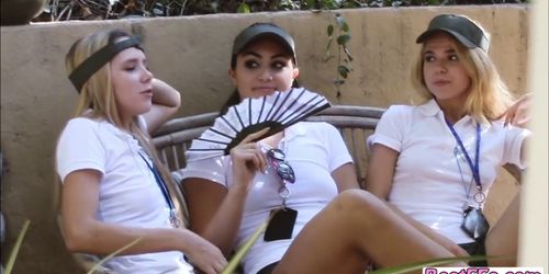Pretty sexy Campers gets horny with each other in camp