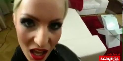 Blonde latex amateur fucked