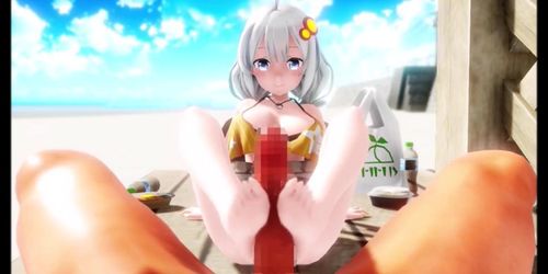 Kizuna Akari footjob - Vocaloid MMD -