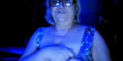 hot granny flashing her big tits of her husband hidden