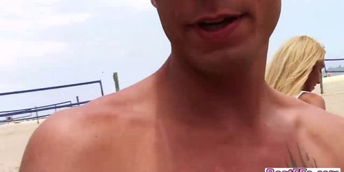 Sexy ladies on the beach gets free volleyball coaching for sex