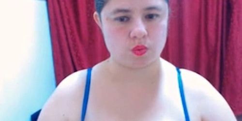 Chubby Slut Sucks Her Own Nipples and Dildo  crankcamscom