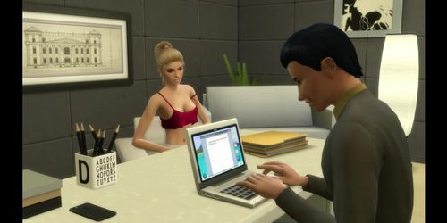 SIMS 4 - Stepdad needs relax at work