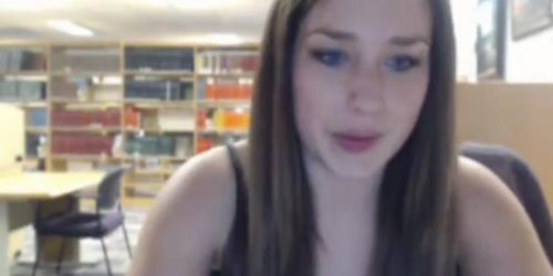 Streaking in Public Library on Webcam Amateur Teen