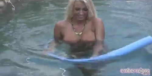 Ember Reigns Playing in the Pool