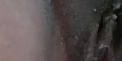 Ebony BigBootyBellex plays with her creamy pussy