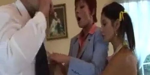 MILF and Teen fucked by Boss