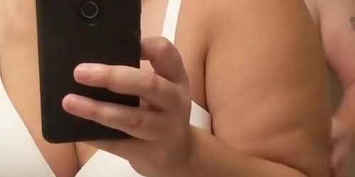Wife fucks hubby in bathroom  (Husband and Wife)