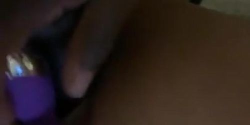 Asian getting double stuffed in pussy with anal plug