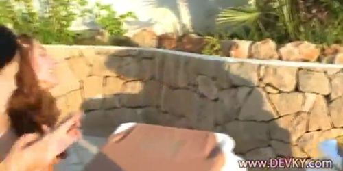 Three hot chicks suck my huge cock