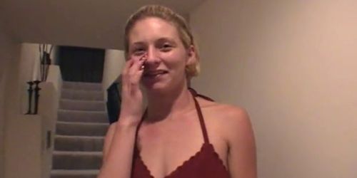 Blond with saggy tits masturbating part2